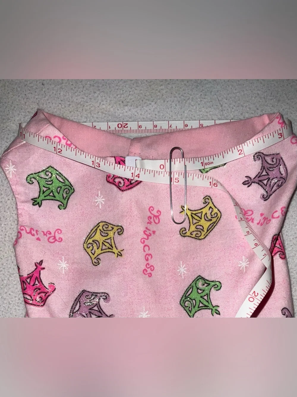 Pink Princess Crown Boutique Custom Made Dog Dress with Purple Bow
